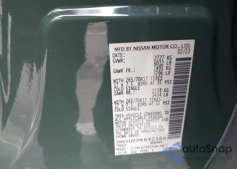 2023 Nissan Frontier Pro-4X 4X4 из США, поврежденный, VIN 1N6ED1EK3PN642166